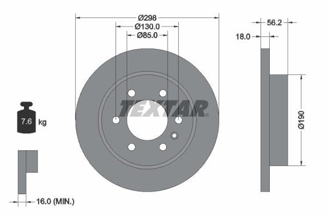 TEXTAR 92301003 Диск тормозной задний в наличии Одесса