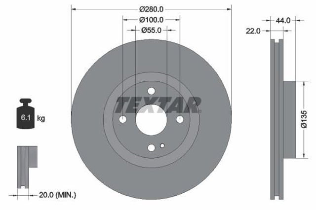 TEXTAR 92301503 Передние тормозные диски в наличии Киев