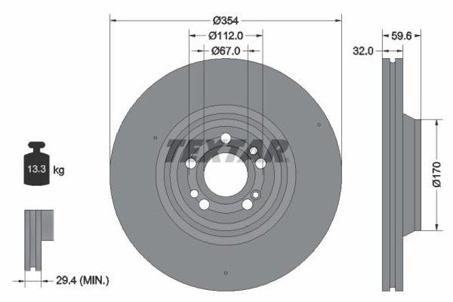 92306005 TEXTAR Диск тормозной передний купить в Киев
