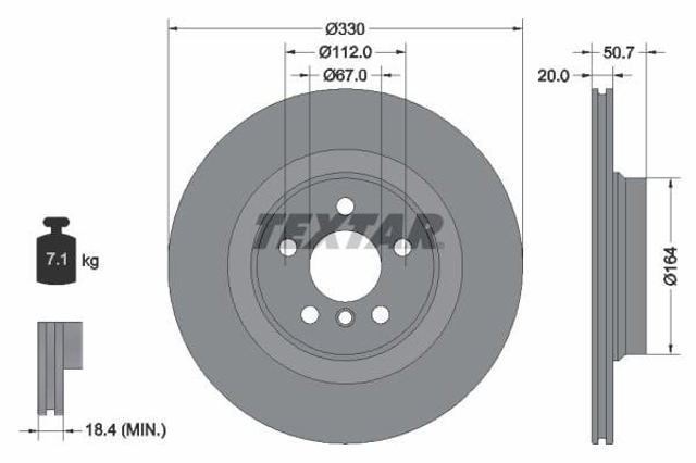 TEXTAR 92306805 Диск тормозной задний в наличии Украина