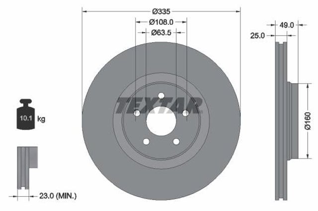 TEXTAR 92317805 Диск тормозной передний в наличии Черновцы