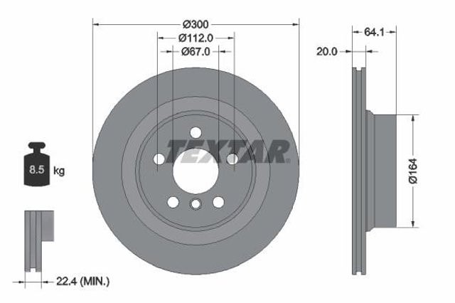 92326905 TEXTAR Диск тормозной задний купить в Харьков