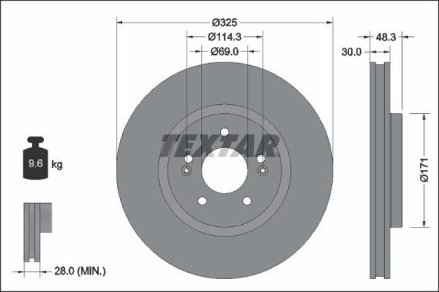 TEXTAR 92337103 Передние тормозные диски в наличии Запорожье