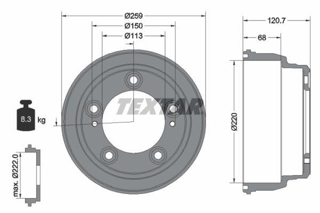 94046600 TEXTAR Тормозной барабан купить в Ровно