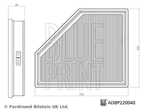 BLUE PRINT ADBP220040 Воздушный фильтр в наличии Украина