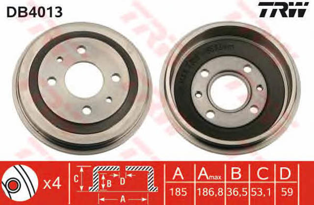 TRW DB4013 Тормозной барабан в наличии Чернигов