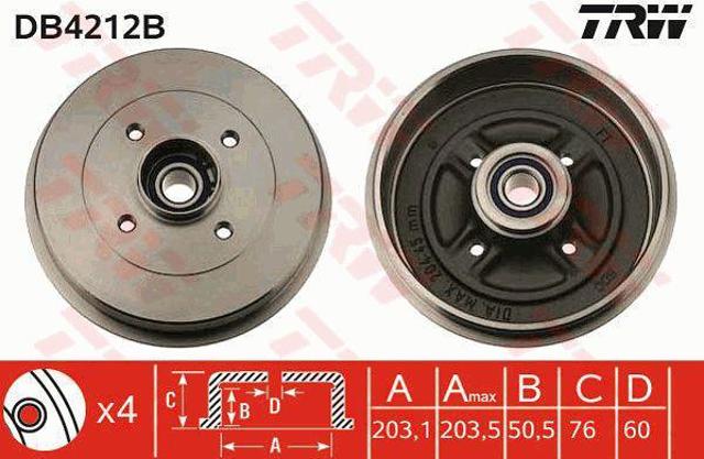 TRW DB4212B Тормозной барабан в наличии Черновцы