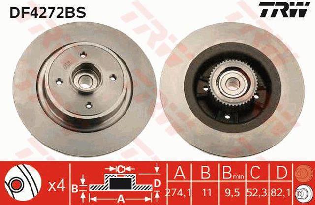 DF4272BS TRW Диск тормозной задний купить в Тернополь
