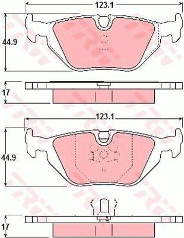 Sapatas do freio traseiras de disco GDB1189 TRW