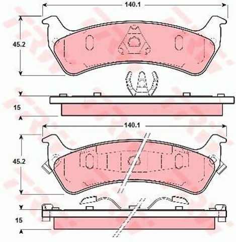 GDB1238 TRW Колодки тормозные задние дисковые купить в Чернигов