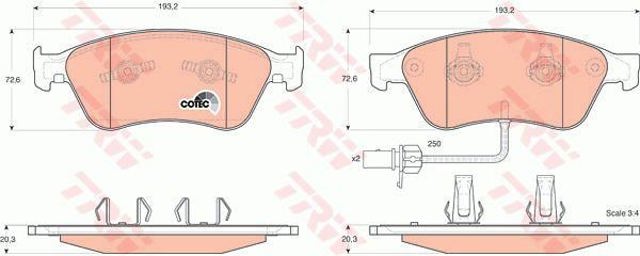 GDB1553 TRW Колодки тормозные передние дисковые купить в Львов