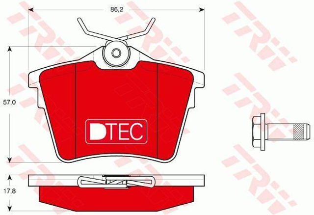 GDB1596DTE TRW Колодки тормозные задние дисковые купить в Ирпень