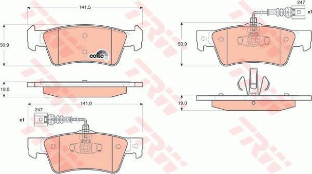 GDB1672 TRW Задние тормозные колодки купить в Винница