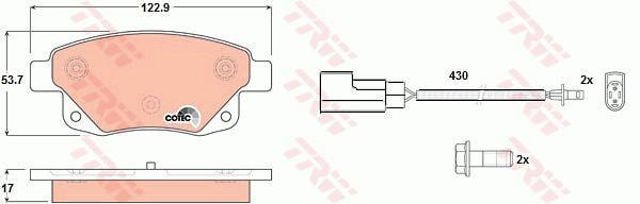 GDB1725 TRW Задние тормозные колодки купить в Хмельницкий