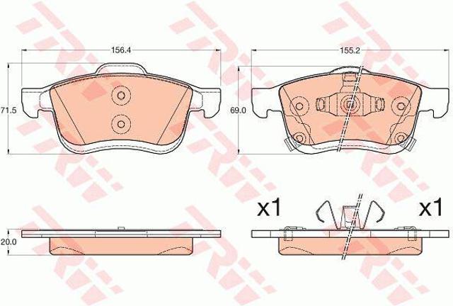 TRW GDB2060 Колодки тормозные передние дисковые в наличии Днепр
