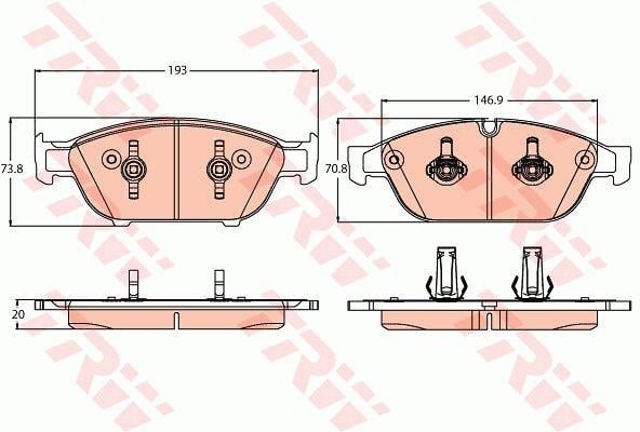 GDB2113 TRW Передние тормозные колодки купить в Павлоград