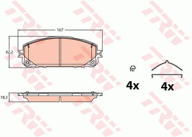 GDB2142 TRW Колодки тормозные передние дисковые купить в Ровно
