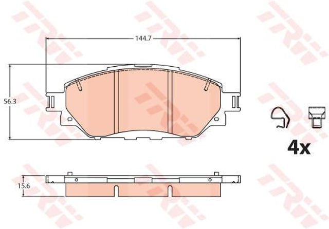 GDB2196 TRW Колодки тормозные передние дисковые купить в Черкассы