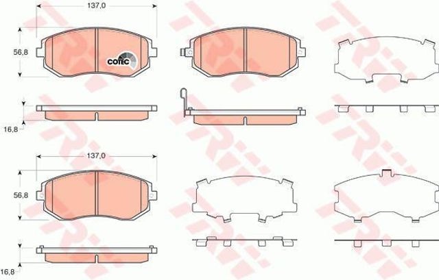 TRW GDB3371 Передние тормозные колодки в наличии Хмельницкий