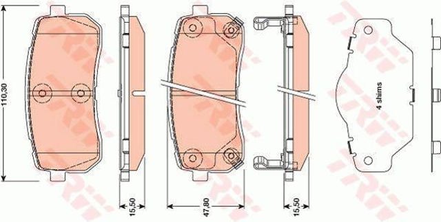 GDB3449 Колодки тормозные задние дисковые купить Полтава