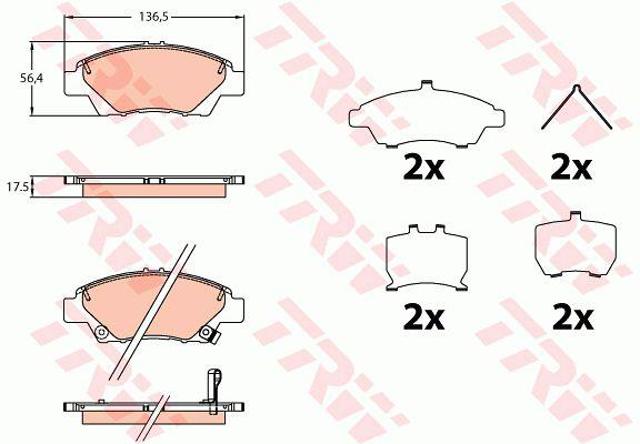 TRW GDB3643 Колодки тормозные передние дисковые в наличии Каменское