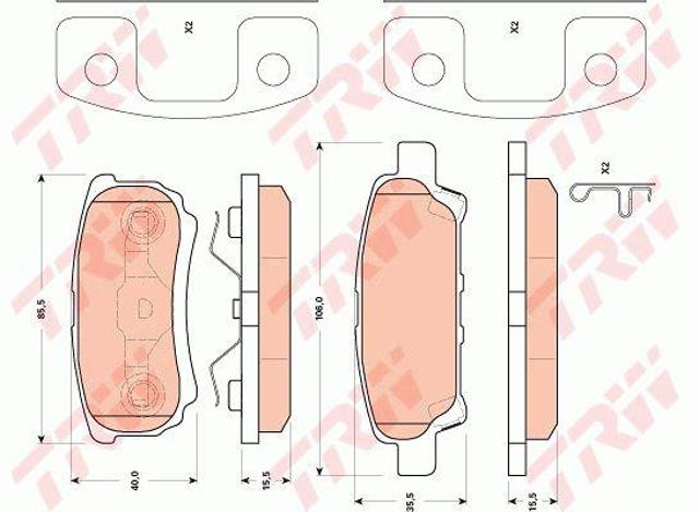 GDB4143 TRW Колодки тормозные задние дисковые купить в Ровно