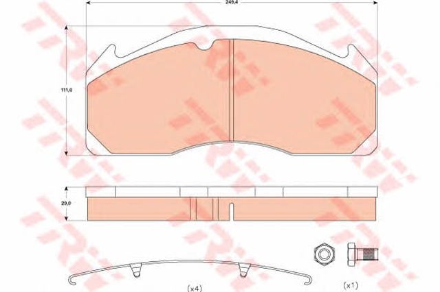 GDB5085 TRW Колодки тормозные передние дисковые купить в Кривой Рог