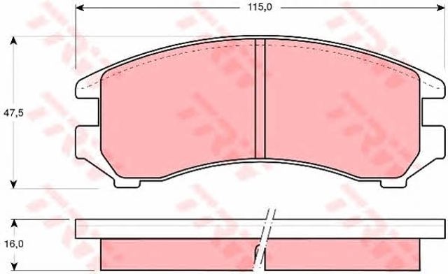 Sapatas do freio dianteiras de disco GDB731 TRW