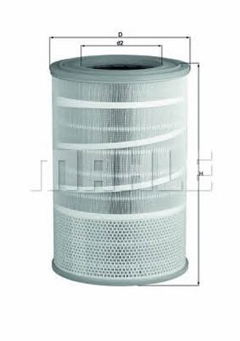 Filtro de ar LX2068 MAHLE