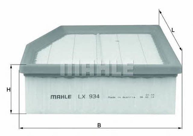 LX934 MAHLE Фильтр воздушный купить в Черновцы