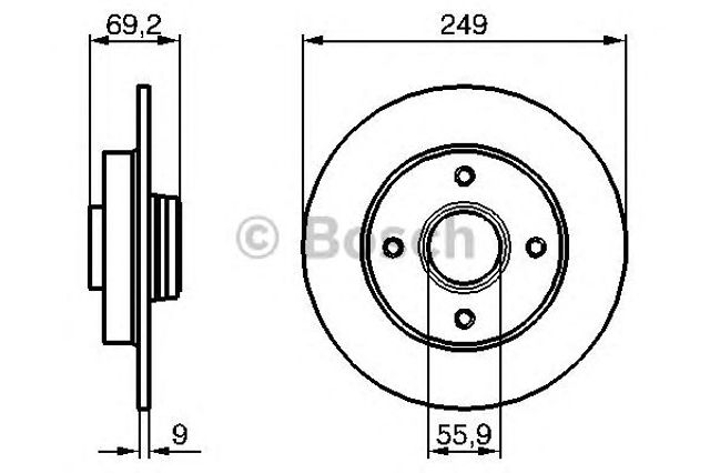 0986479255 BOSCH Тормозные диски купить в Тернополь