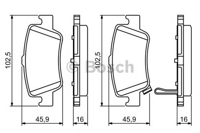 BOSCH 0986494182 Колодки тормозные задние дисковые в наличии Львов