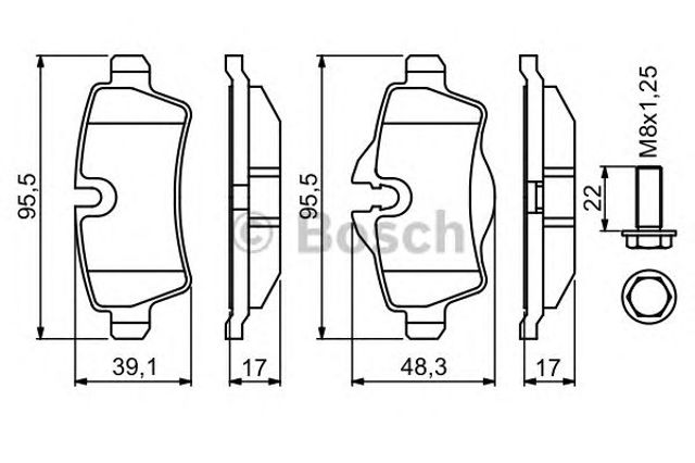 BOSCH 0986494242 Задние тормозные колодки в наличии Кривой Рог