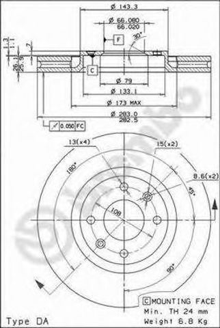 BREMBO 09961910 Диск тормозной передний в наличии Сумы