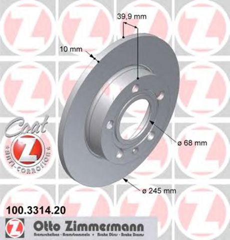 ZIMMERMANN 100331420 Тормозные диски в наличии Харьков