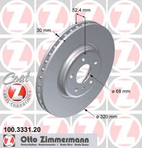 100333120 ZIMMERMANN Передние тормозные диски купить в Сумы