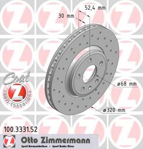 ZIMMERMANN 100333152 Передние тормозные диски в наличии Черновцы