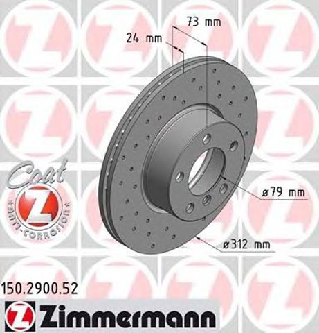 ZIMMERMANN 150290052 Передние тормозные диски в наличии Ирпень