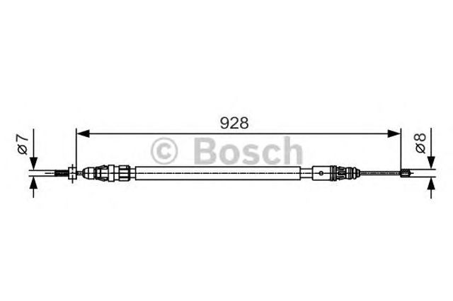 BOSCH 1987482000 Трос ручного тормоза задний левый в наличии Днепр