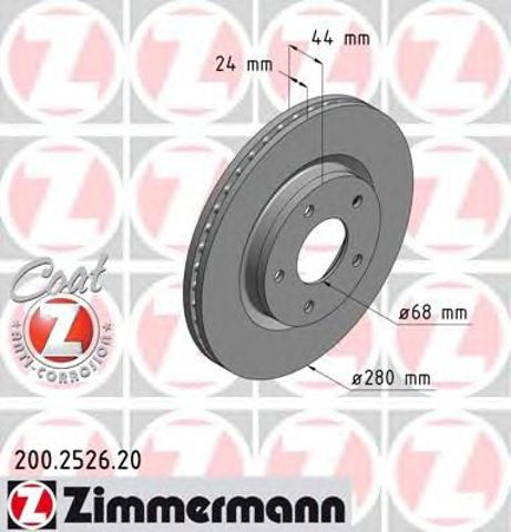 200252620 ZIMMERMANN Диск тормозной передний купить в Ровно