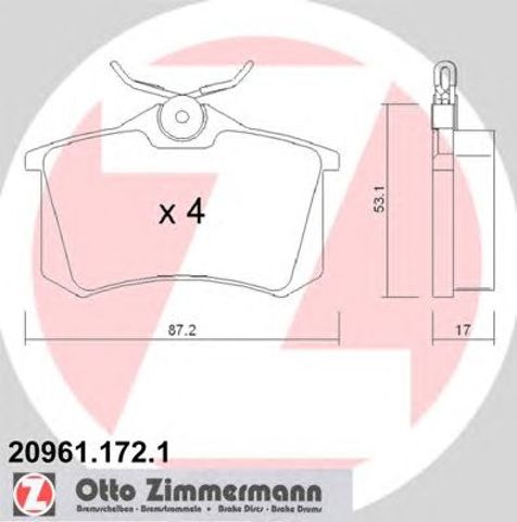 209611721 ZIMMERMANN Задние тормозные колодки купить в Николаев