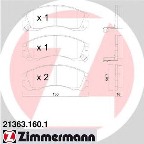 213631601 ZIMMERMANN Колодки тормозные передние дисковые купить в Киев