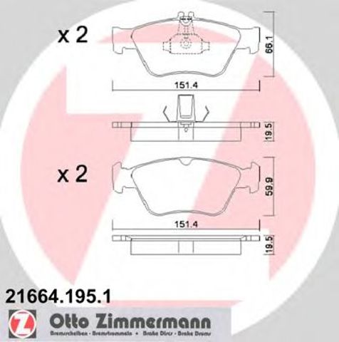 ZIMMERMANN 216641951 Колодки тормозные передние дисковые в наличии Николаев