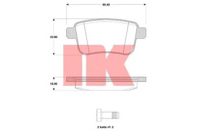 NK 223960 Задние тормозные колодки в наличии Винница