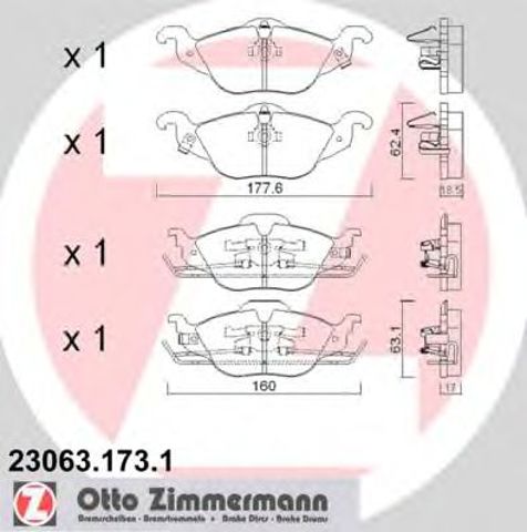 ZIMMERMANN 230631731 Колодки тормозные передние дисковые в наличии Запорожье