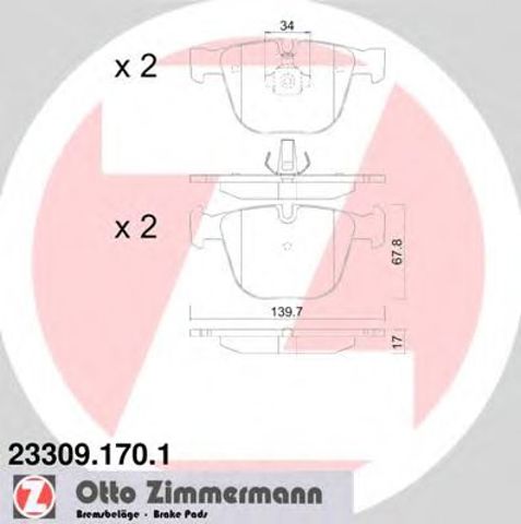 233091701 ZIMMERMANN Колодки тормозные задние дисковые купить в Павлоград
