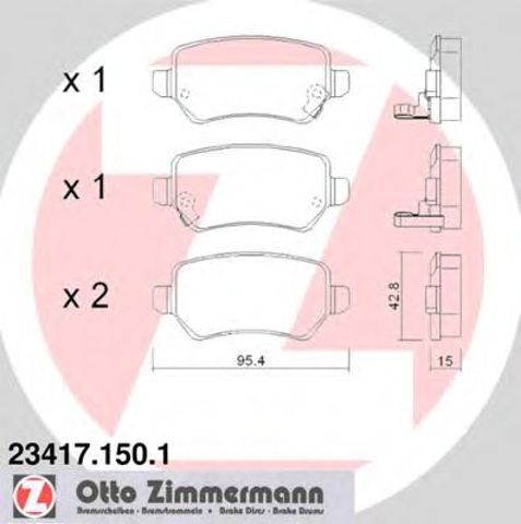 ZIMMERMANN 234171501 Колодки тормозные задние дисковые в наличии Кривой Рог