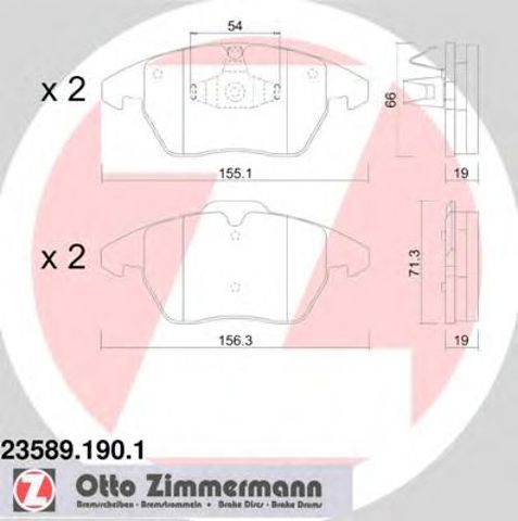 ZIMMERMANN 235891901 Колодки тормозные передние дисковые в наличии Хмельницкий