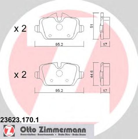 ZIMMERMANN 236231701 Задние тормозные колодки в наличии Житомир