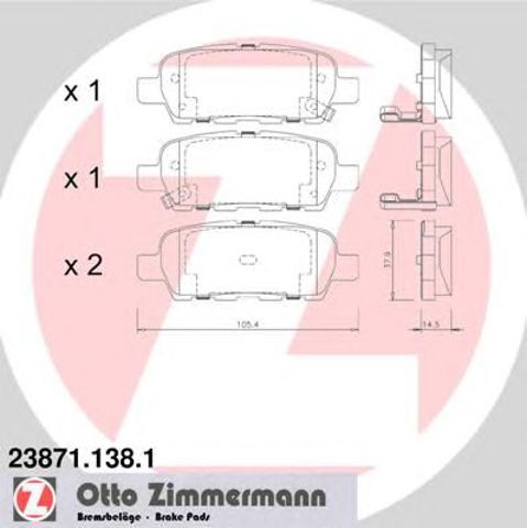 238711381 ZIMMERMANN Колодки тормозные задние дисковые купить в Львов